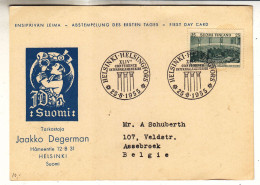 Finlande - Carte Postale De 1955 - Oblit Helsinki - Conférence Interparlementaire - Valeur 4 Euros - Covers & Documents