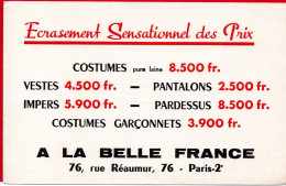 Buvard A La Belle France, Costumes, Vestes, Pantalons, Pardessus, Impers. Rue Réaumur à Paris. - Textile & Clothing