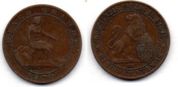 MA 20865 / Espagne - Spain -Spanien 5 Centimos 1870 OM TB - First Minting