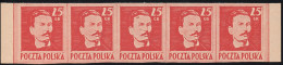 Poland 1978 Chiefs Offical New Printing Strip Of 5 Stamps Based On Original Printing Forms (*) Position 5-10 In Sheet - Autres & Non Classés