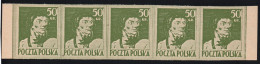 Poland 1944 /1978  Kosciuszko Offical Printing Strip Of 5 Stamps Based On Original Printing Forms Position 5-10 In Sheet - Other & Unclassified