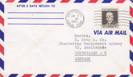 Panama Canal Zone Kaptain WINTERMEYER On 'M/S DORA REITH', CHRISTOBAL 1965 Cover Brief To Denmark 20c. Rousseau Stamp - Zona Del Canal