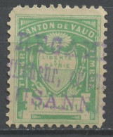 Suisse - Switzerland - Schweiz Fiscal 1850-99 Y&T N°TF(1) - Michel N°FS(?) (o) - 10c Canton De Vaud - Steuermarken