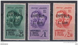 ISTRIA - OCCUPAZ. JUGOSLAVA: 1945  F.LLI  BANDIERA  SOPRASTAMPATI  -  S. CPL. 3  VAL. T.L. -  SASS. 31/33 - Yugoslavian Occ.: Istria