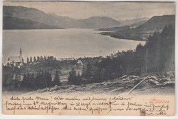 C6468) ATTERSEE - Super Karte Mit Blick über Kirche Auf See 1900 - Attersee-Orte