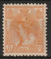 1899-1921 Wilhelmina 3ct Oranje.  NVPH 56  Ongestempeld - Unused Stamps