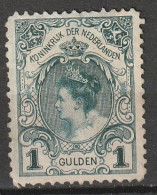 1898 Inhuldigingszegel (kroningsgulden) Wilhelmina 1 Gld NVPH 49 Unused. Partial Gum, See Description. Cat. € 250,- - Unused Stamps