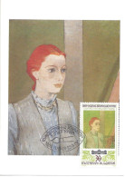 BULGARIE - CARTE MAXIMUM - Yvert N° 3300 - PORTRAIT De MADELEINE RENAUD - OEUVRE De Maurice BRIANCHON - Brieven En Documenten