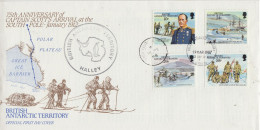 British Antarctic Territory (BAT) 75th. Ann. Of Capt. Scott's Arrival At South Pole 4v FDC Ca Rothera 19 MAR 1987(XX176) - FDC