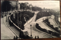 Cpa, ANGOULEME PITTORESQUE Les Rotondes, Animée, Panneau Publicité "Grand Hôtel Du Palais", écrite,éd J.S.D - Angouleme