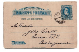 Brazil POSTAL CARD 1893 - Lettres & Documents