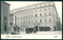 CLZ075 - ROMA HOTEL MINERVA - ANIMATA CARROZZE 1920 CIRCA - Bars, Hotels & Restaurants