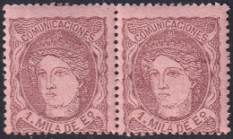 Spain 1870 Sc 159b Espana Ed 102 Pair MNH** Light Creases - Unused Stamps