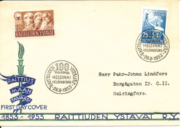 Finland Cover With Special Postmark Helsinki 26-8-1953 Also A Special Seal - Covers & Documents
