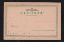 Norway Norwegen Ca 1890 ** MNH JERNBANE NORSK HOVED Railway Stationery Postcard - Brieven En Documenten