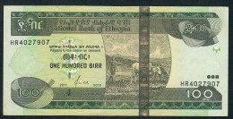 ETHIOPIA VERY RARE DATE P52h 100 BIRR 2011/2019 #HR SHORT TIME ISSUED  2019  XF-AU Only Small  Central Vertical Fold - Ethiopie