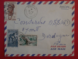 BQ2 AOF COTE D IVOIRE   BELLE LETTRE  1957 PETIT BUREAU BOUAKE  A  EYMET  ++ AFFRANCH. PLAISANT+ - Covers & Documents