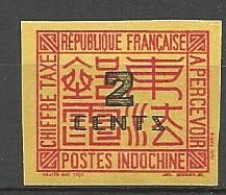 INDOCHINE TAXE Non Dentelé N° 61 NEUF** LUXE SANS CHARNIERE / MNH - Portomarken