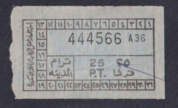 EGD56004 Egypt / Tram Ticket – “Tram City” Alexandria - Mundo