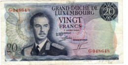 LUXEMBOURG 20 Francs G 07.03.1966 G048648 - Luxembourg