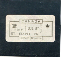 CANADA    1995  Y.T. N° Vignette  Oblitéré - Stamped Labels (ATM) - Stic'n'Tic