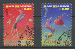 Saint Marin - San Marino 2002 Y&T N°1805 à 1806 - Michel N°2018 à 2019 (o) - EUROPA - Gebraucht
