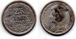 MA 20883 / Pays Bas - Netherlands - Niederlande 25 Cents 1918 TB+ - 25 Cent