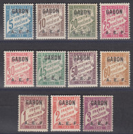 GABON : SERIE TAXE COMPLETE N° 1/11 NEUFS ** GOMME SANS CHARNIERE - Timbres-taxe