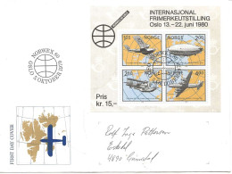 Norway Norge 1979 Norwex 80, Planes, Aircraft, Amundsen, Solberg, SAS,  Mi Bloc 2, FDC - Briefe U. Dokumente