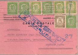 1938 MADRID - DOEBELN , TARJETA POSTAL CIRCULADA , CENSURA REPUBLICANA - Lettres & Documents