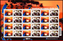 Ref. BR-3203-3FO BRAZIL 2011 - DAWN PARANA, BLUE JACKDAW,BIRDS,DOGS,SHEET PERSONALIZED MNH, ANIMALS, FAUNA 12V Sc# 3203 - Gepersonaliseerde Postzegels