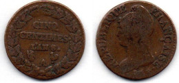 MA 21088 / 5 Centimes An 8 A TB - 1795-1799 Direktorium