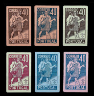 PORTUGAL STAMP - 1937 4º Cent. Death Of Gil Vicente - Md#577 IMPERF. - PROVA - PROOF - 6 DIF. COLOURS (LESP#35) - Proofs & Reprints