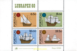 109049 MNH PORTUGAL 1980 LUBRAPEX 80. EXPOSICION FILATELICA INTERNACIONAL. BARCOS - Autres & Non Classés