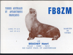 Ile St Paul Et Amsterdam  (TAAF)   Carte QSL De Radio-amateur 1978  (PPP41460) - TAAF : Terres Australes Antarctiques Françaises