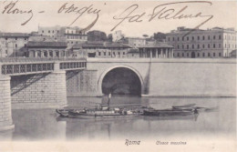 ROMA - IL TEVERE CON LA CLOACA MASSIMA - PONTE E BARCHE - VITA SUL FIUME - 190? - Fiume Tevere