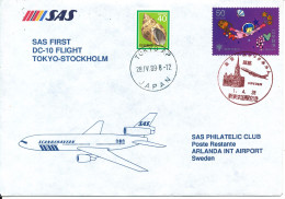 Japan Cover First SAS DC-10 Flight Tokyo - Stockholm 28-4-1989 - Covers & Documents