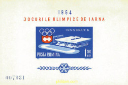 71617 MNH RUMANIA 1963 9 JUEGOS OLIMPICOS DE INVIERNO. INNSBRUCK 1964 - Winter 1964: Innsbruck