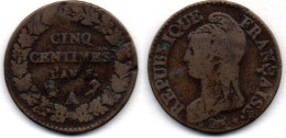 MA 21620 /   5 Centimes An 5 A TB - 1792-1804 Primera República 