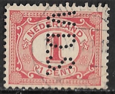 Perfin V.D.S. (R. Van Der Schoot & Zonen Hillegom) In 1899 Cijfer 1ct Rood NVPH 51 - Perfins