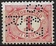 Perfin S & Z R  (R.S. Stokvis & Zonen Ltd. NV Te Rotterdam) In 1899-1913 Cijfer Zegels 1 Cent Rood NVPH 51 (*) - Gezähnt (perforiert)