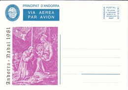 ANDORRA VEGUERIA EPISCOPAL AEROGRAMA - AÑO 1981 - NAVIDAD - CHRISTMAS - Viguerie Episcopale