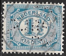Perfin S & Z R In 1899-1913 Cijfer Zegels 1½ Cent Blauw NVPH 53 - Perfins