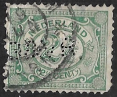 Perfin G & V R (Goossens En Van Rossum Te Rotterdam) In 1899 Cijfer 2½ Ct Groen NVPH 55 - Gezähnt (perforiert)