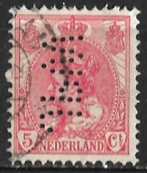 Perfin J P W (J.P. Wyers Industrie-en Handelsonderneming Te Amsterdam) In 5 Cent Rood Kon. Wilhelmina NVPH 60 - Perfins