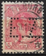 Perfin E.Z.  (H. Eras & Zonen Te Tilburg) In 5 Cent Rood Kon. Wilhelmina NVPH 60 - Perfins