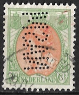Perfin NASM In 1899 Koningin Wilhelmina 40 Cent Groen / Oranje NVPH 73 - Gezähnt (perforiert)