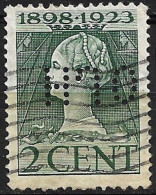 Perfin HJO (H.J. Otten Te Rotterdam) In 1923 Jubileumzegel 2 Cent Groen NVPH 121 H - Perfins