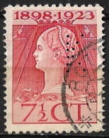 Perfin K (NV Van Ditmar's Couranten Import En Kioskenonderneming) In1923 Jubileumzegel 7½ Cent Rood NVPH 123 D - Gezähnt (perforiert)