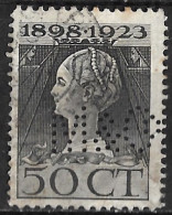 Perfin M & Co In 1923 Jubileumzegel 50 Cent Zwart NVPH 128 H - Gezähnt (perforiert)
